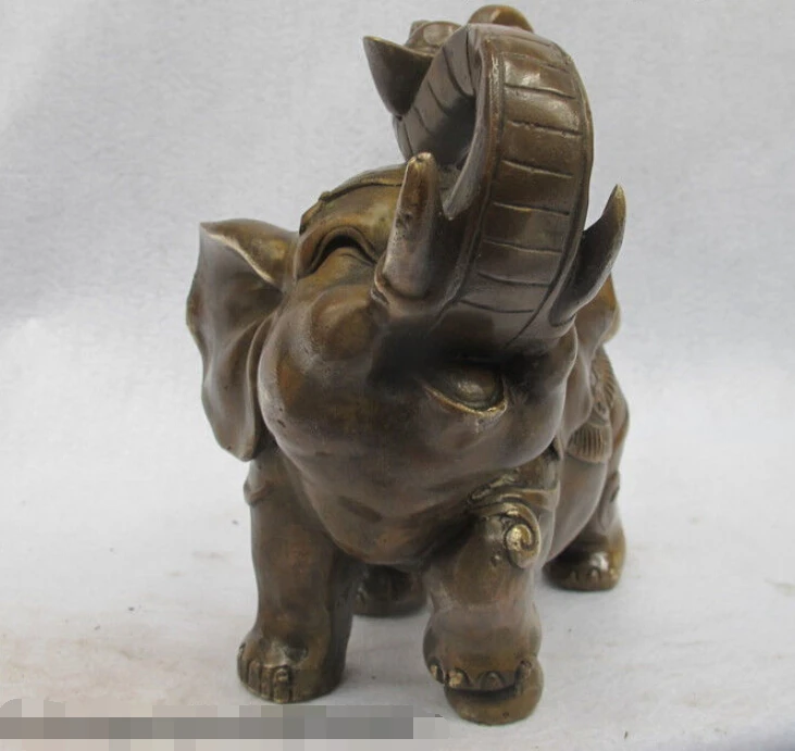 Бесплатная Повезло Китай Бронза Медь Фэн-Шуй Благоприятный слона проведение