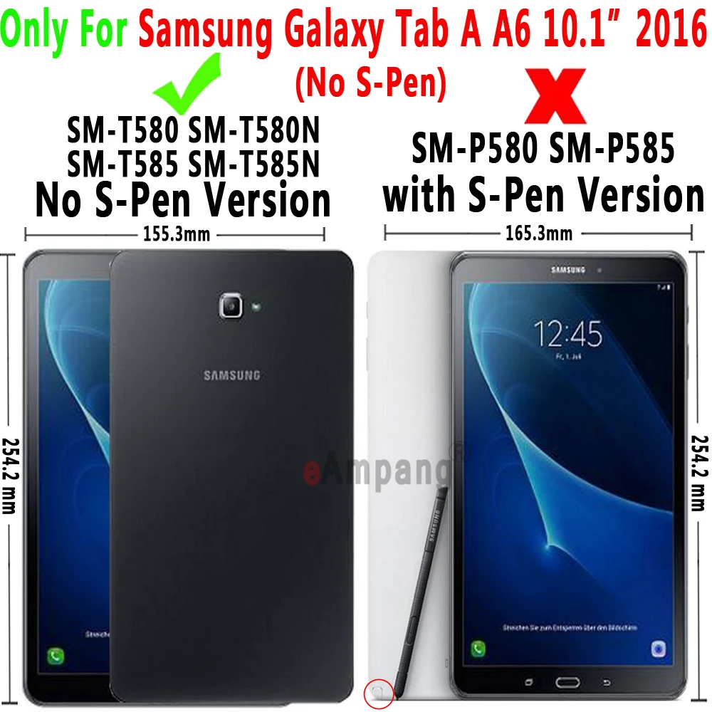 Чехол для Samsung Galaxy Tab A A6 10 1 2016 тонкий кожаный чехол с клавиатурой и Bluetooth T580 T585