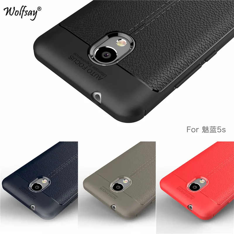 Чехол Wolfsay для телефона Meizu M5s чехол с новым кожаным рисунком личи и из ТПУ Mini/Meilan