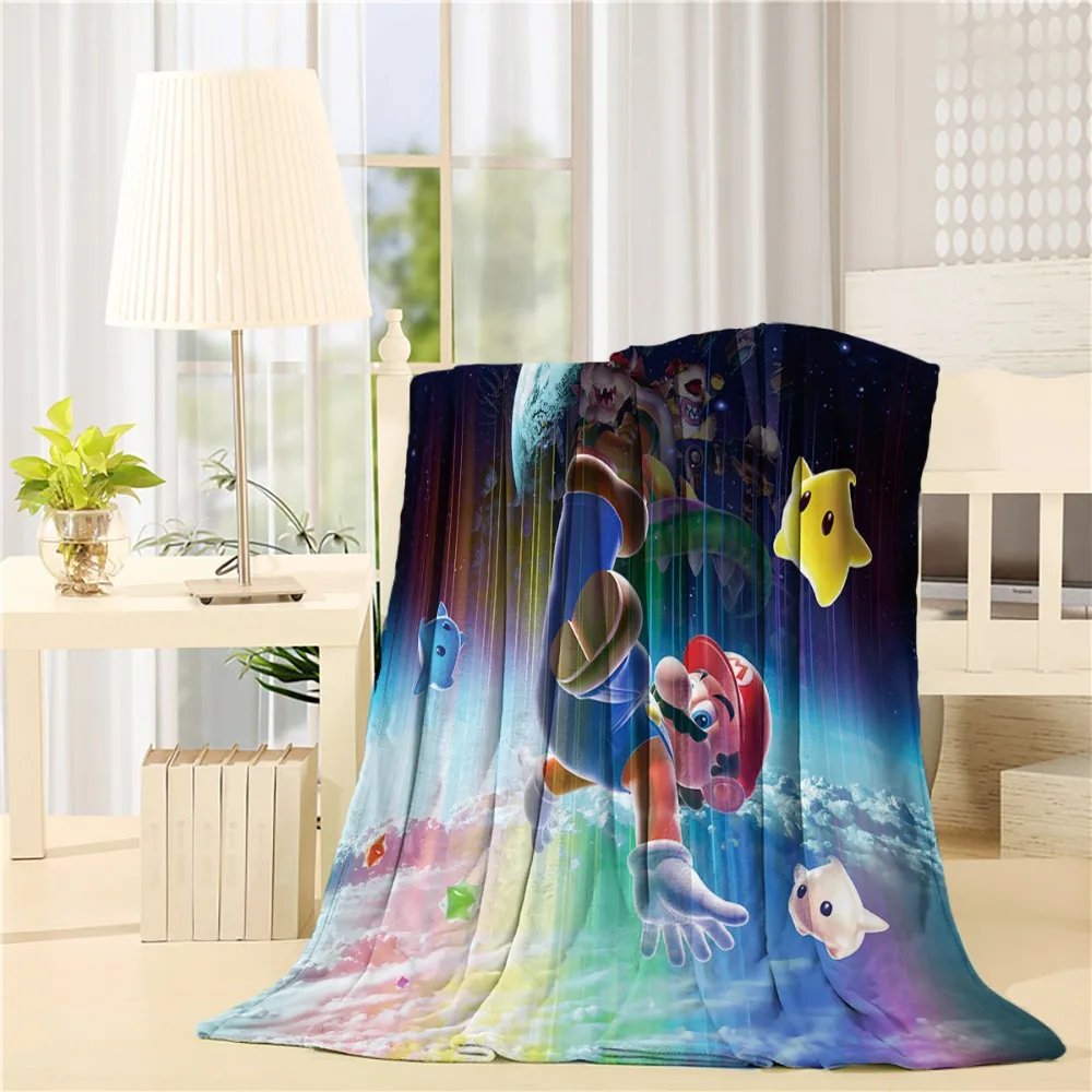 Пользовательские Супер Марио Галактика drapepanelstreatment фланелевый плед легкий