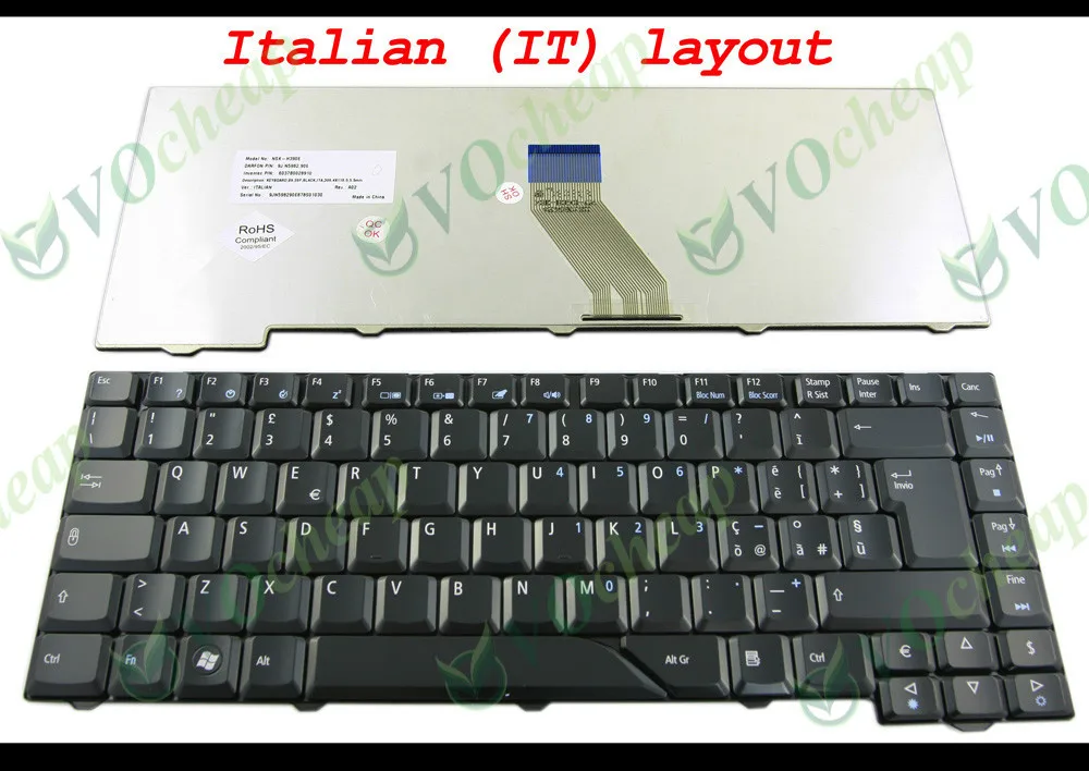 Клавиатура для ноутбука Acer Aspire 4210 4220 4520 4530 4710 4720 4920G 4930 5520 5720 5920 5930 6920 чёрная