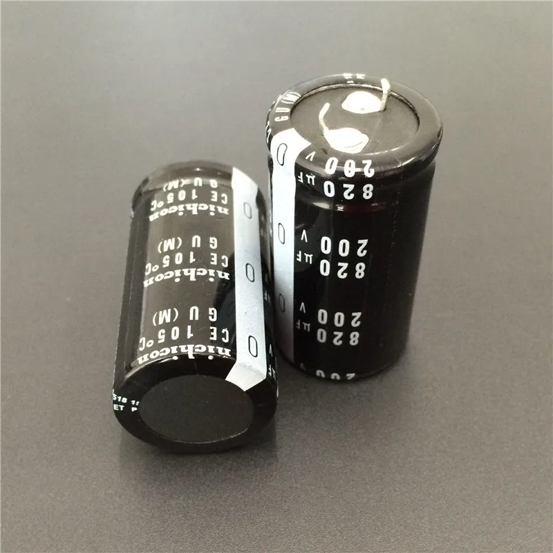 10 шт. 820 мкФ 200V NICHICON GU серия 25x45 мм Высокое качество 200V820uF оснастки PSU алюминиевый
