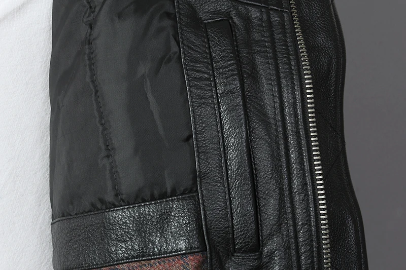 Fashion Motorcycle Jacket Men Air Force Flight Genuine Leather Jacket Black Cowskin Bomber Jacket Fur collar Winter Coat