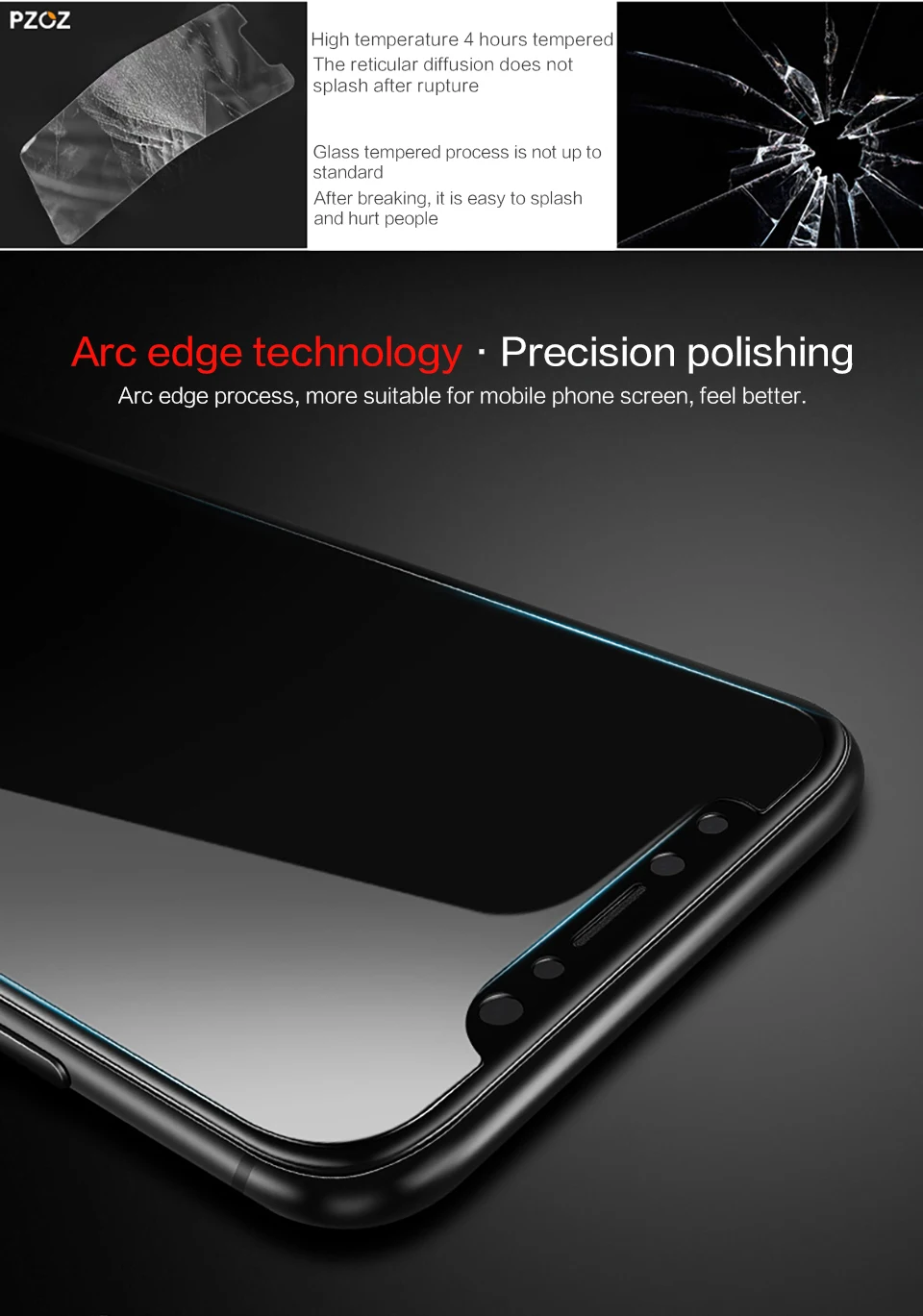 PZOZ закаленное стекло для iphone X XS Max XR 8 7 6 6s Plus полное покрытие Защитная пленка для экрана телефона изогнутое стекло 9H 5D