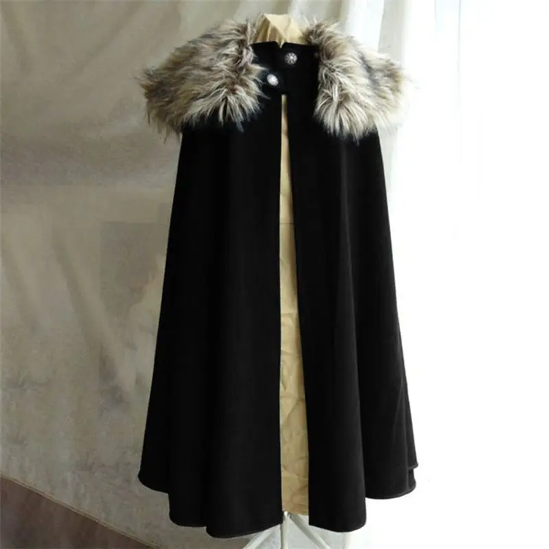 2019 Casual Plus Size Black Gothic Winter Warm Women Long Capes Button Vintage Punk Goth Female Overcoats Retro Wool Outwears |