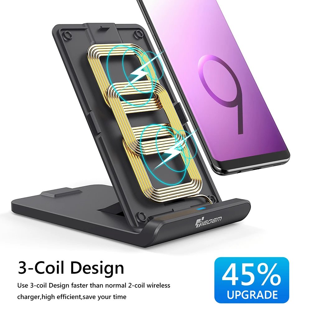 TIEGEM 10 W Qi Беспроводной Зарядное устройство для iPhone 8 Plus X быстро зарядки USB samsung Galaxy