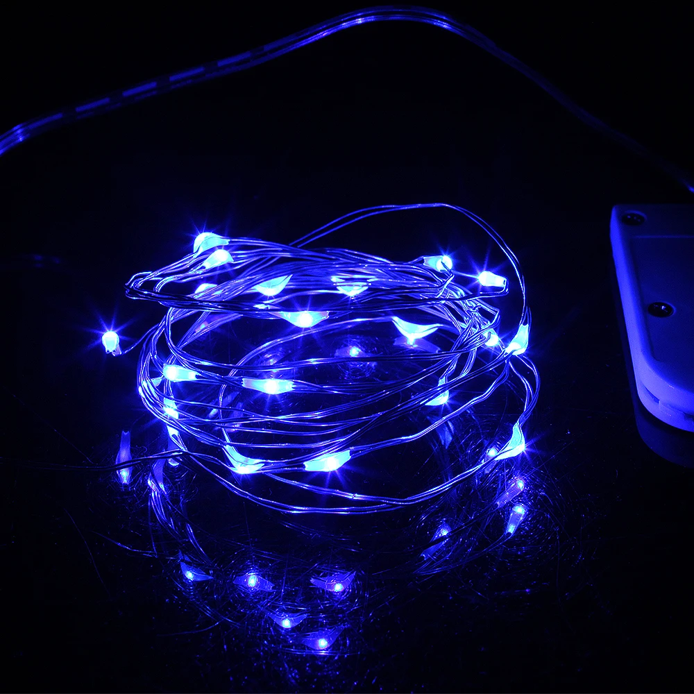 ANTINIYAButton Battery Operated LED String Lights Silver Copper Wire 2M 20LED Fairy Holiday Decoration for Christmas Wedding | Освещение