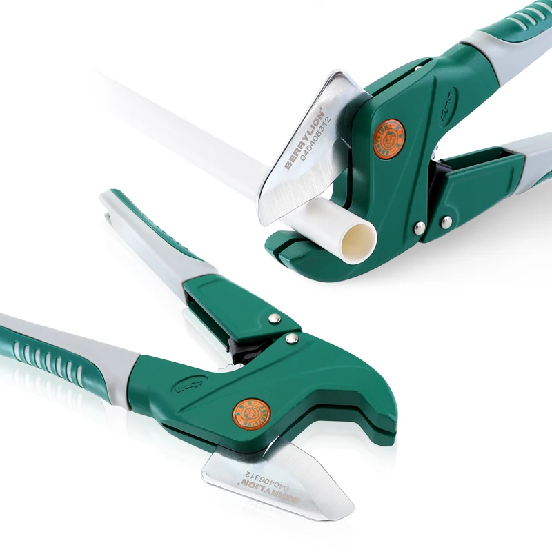 BERRYLION Semi-automatic Plastic Pipe Cutter Aluminum Alloy Body 42mm PVC/PU/PP/PE Hose Water Tube Scissors Ratchet Multi Tools |