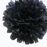 10pcs 1435cm large halloween party nursery decorations black tissue paper pom poms hanging flower ball for weddings