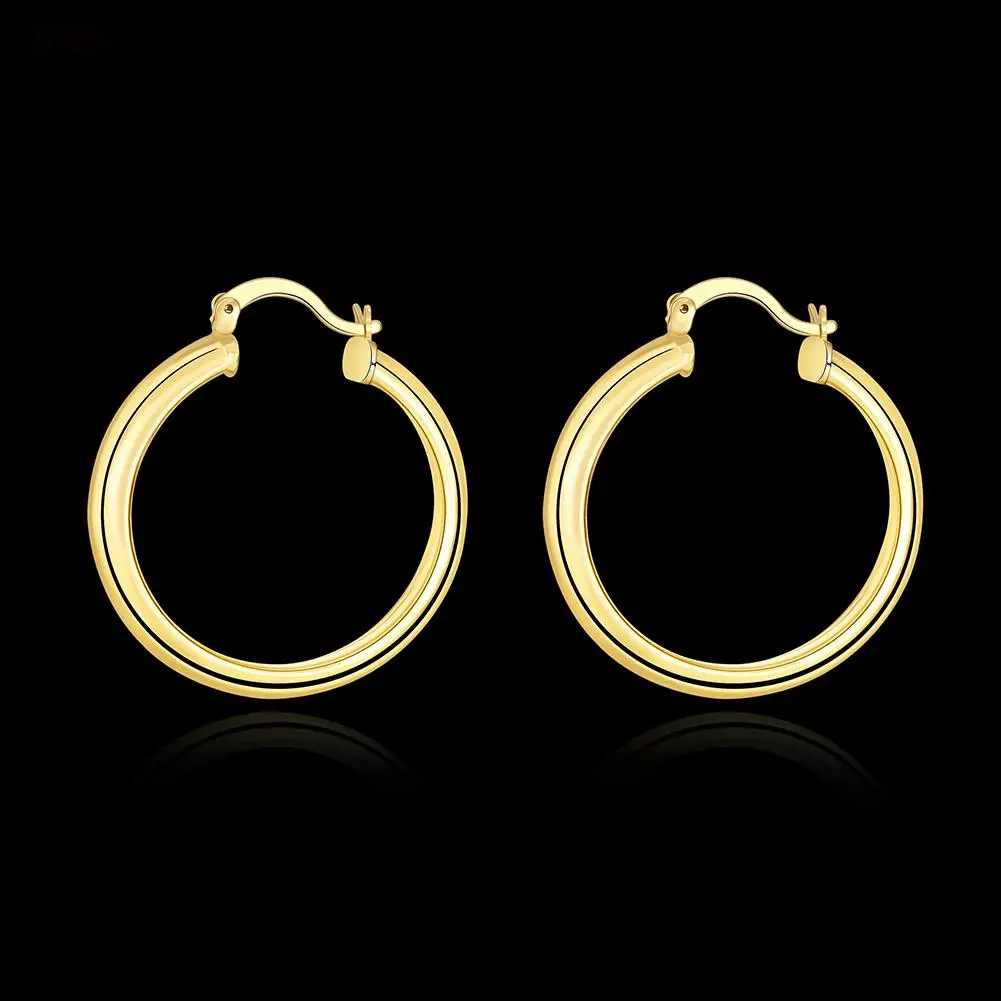 Europe Style Celebrity Exaggerated Big Hoop Circle Earrings 24k Gold-color Earring For Womens Fashion Letter O Jewelry Gift | Украшения и