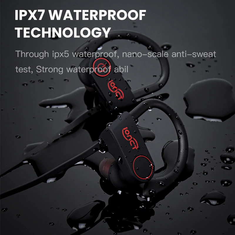 IONCT 5 0 Bluetooth наушники IPX7 Водонепроницаемая гарнитура беспроводные спортивные бас