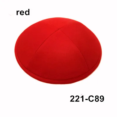 При покупке более 5 лотов(50 шт) будет be10% скидка хлопок саржа 19 см Kippah Kippa Skullies beanie еврей Yarmullka - Цвет: 221 C89 red