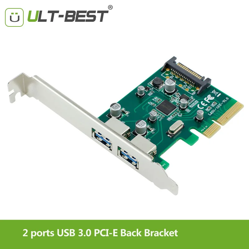 Адаптер платы контроллера ult best с 2 портами USB 3 0 на PCI Express|usb 3.0 to pci|to pciadd on cards |