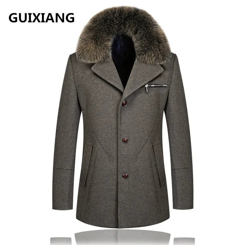Осень 2017 новые мужские шерстяные куртки GUIXIANG тренчкот мужское пальто с