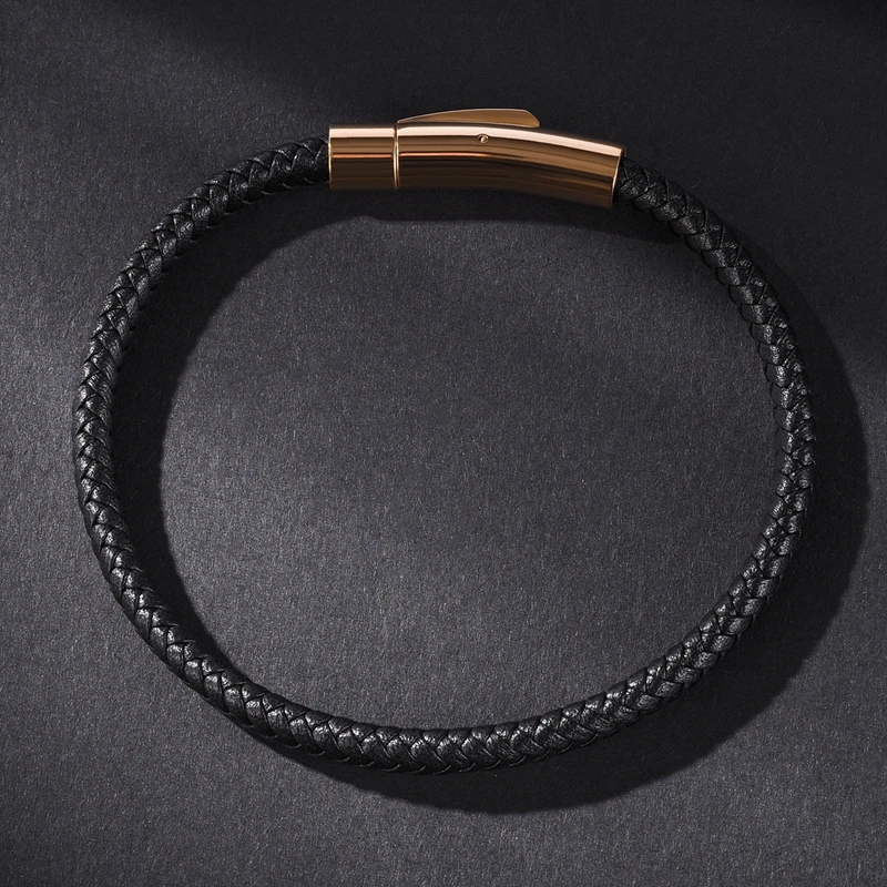 Mozo Fashion оптом подвеска плетеный кожаный браслет Для женщин ручной работы золотой браслет Мода с застежкой на запястье, черный