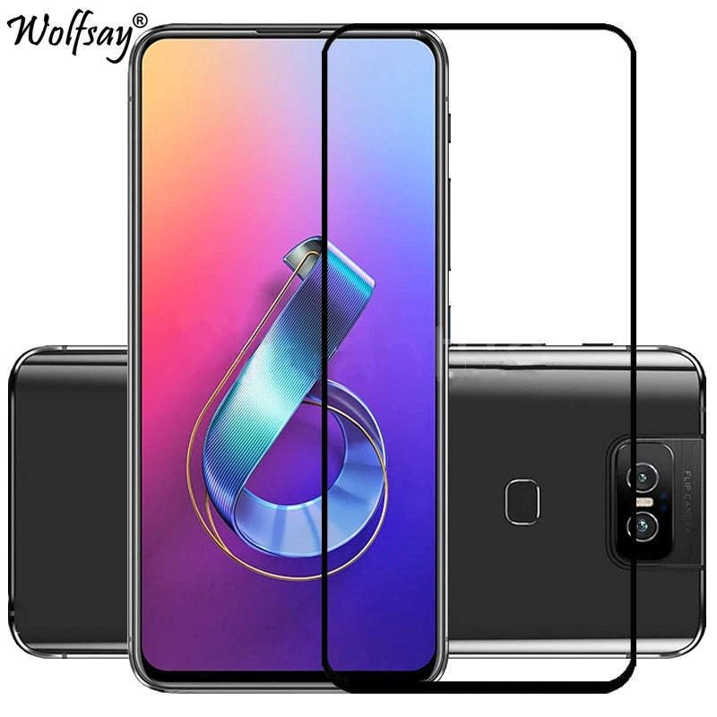 

Полное покрытие из закаленного стекла для Asus Zenfone 6 ZS620KL защита экрана весь клей 9H защитное стекло Для Zenfone 6Z 2019 Стекло для телефона