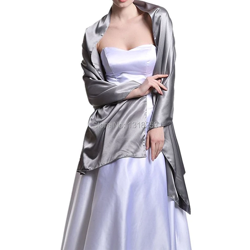Элегантные Свадебные накидки сатиновые длинные шарфы для женщин вечеринки 200*70