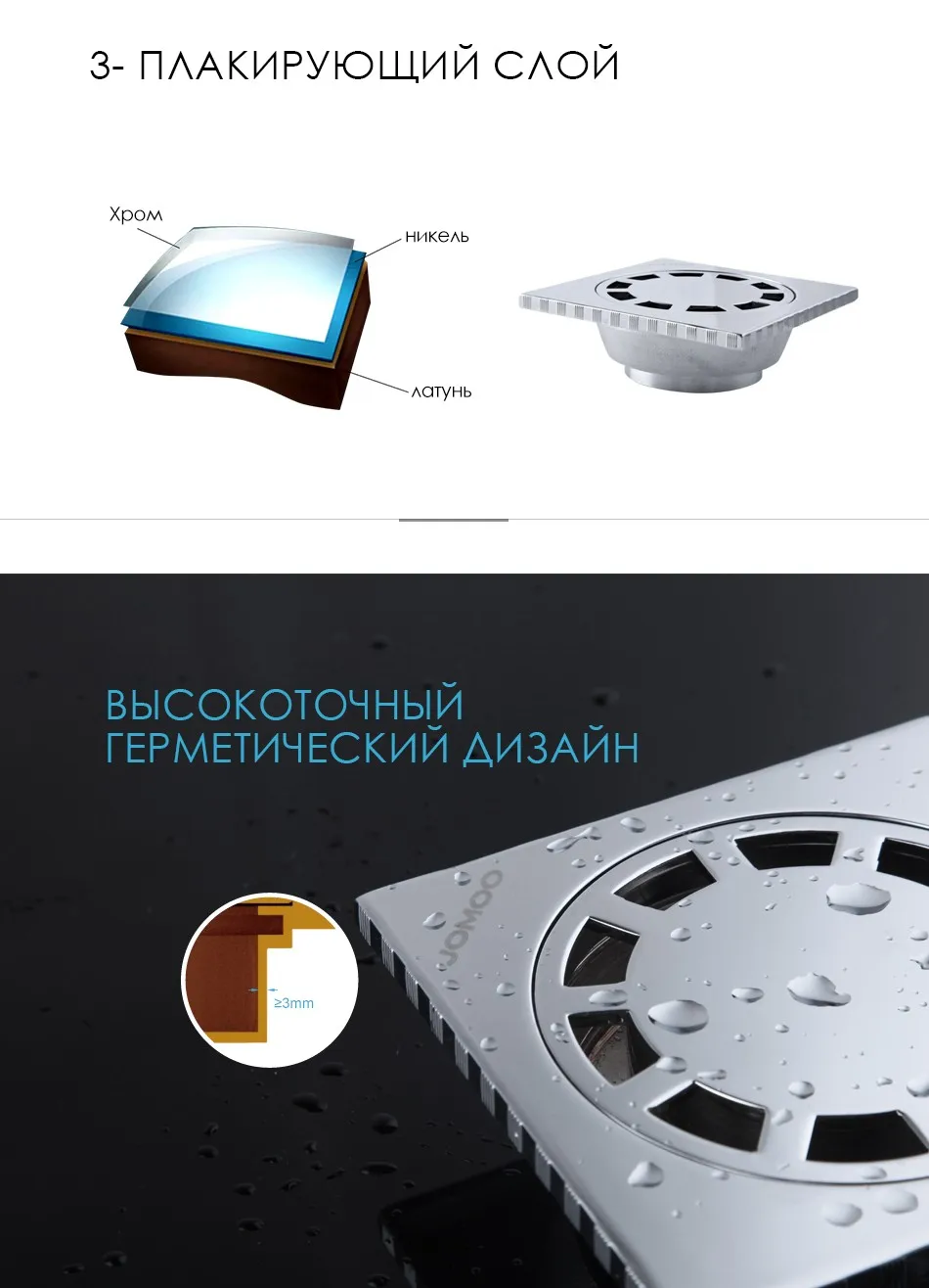 JOMOO трап для душа квадратный 12*12см слив для душа душ стоков для ванной для кухни трап нержавеющая сталь аксессуары для ванной