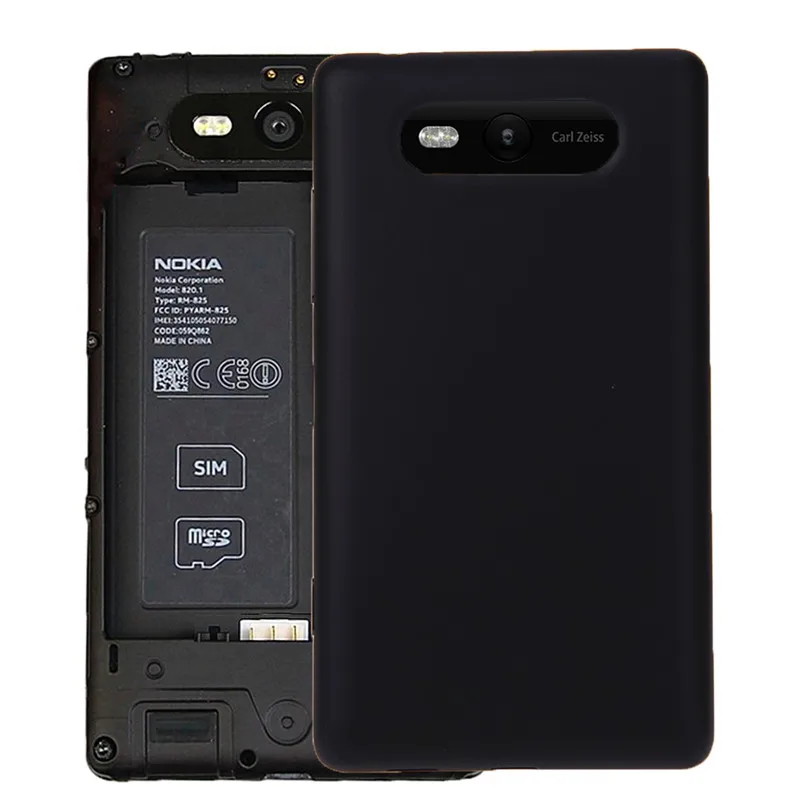 Черный Сплошной цвет аккумулятор NFC задняя крышка для Nokia Lumia 820 - Цвет: Черный