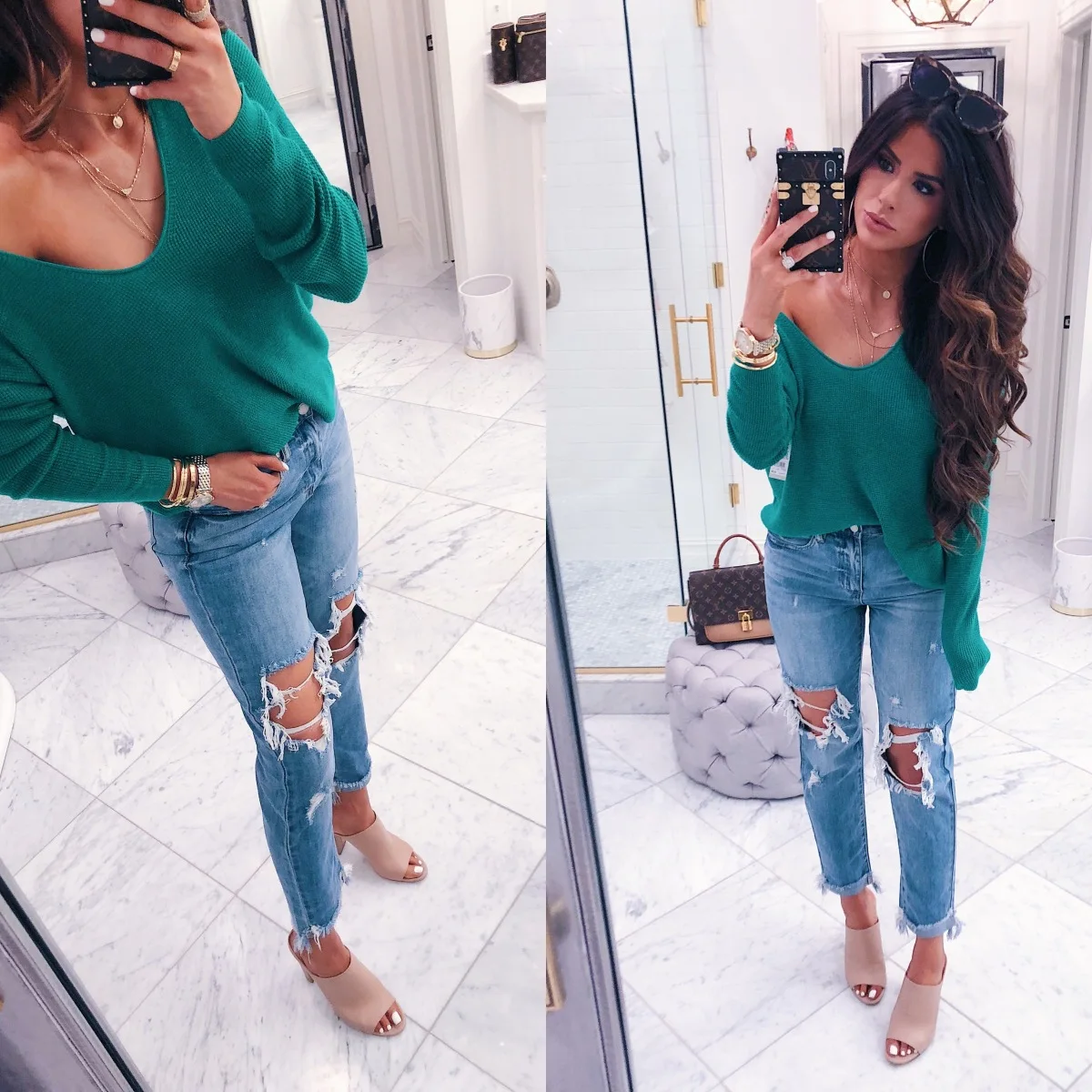 Autumn Women Casual Streetwear Tops Tees Sexy Ladies Fashion V-neck Long-sleeved Loose T-shirts Female Ulzzang Harajuku Tshirt | Женская