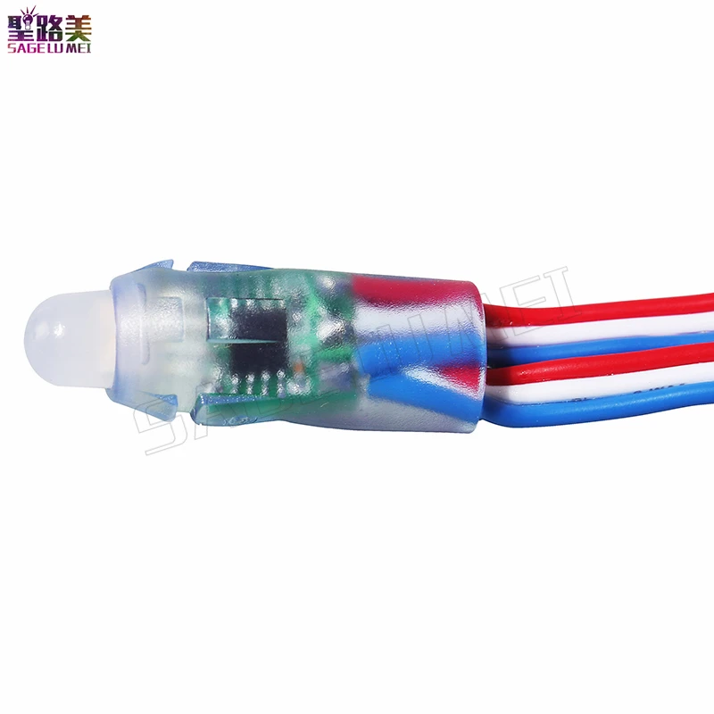 500 шт. DC5V /DC12V 12 мм ws2811 ic светодиодный модуль черный/зеленый/белый/RWB провода строки