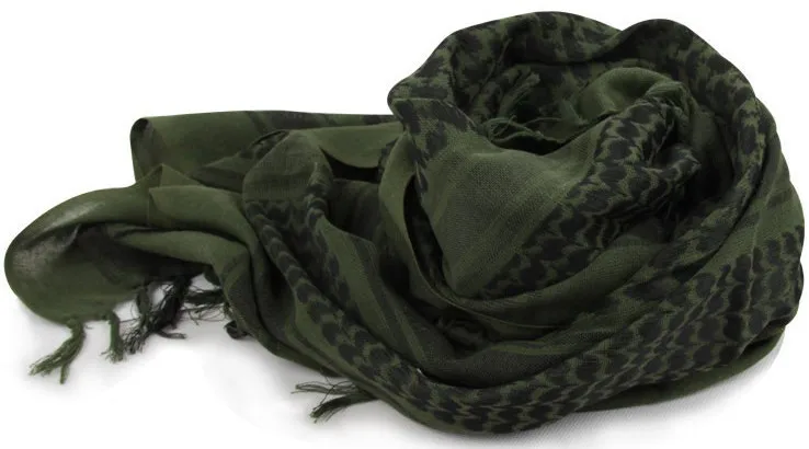Army Green Утолщенный шарф в арабском стиле, военный, походный, армейский, тактический, ветрозащитный, пылезащитный, спортивный шарф, хлопок, шарфы для военных игр - Цвет: Army Green