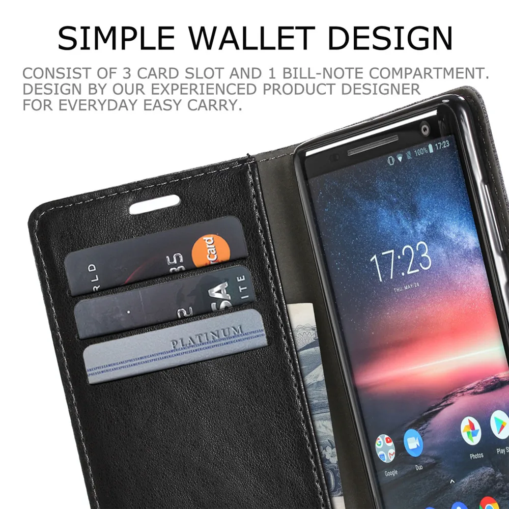 Для чехол для Nokia 8 Sirocco искусственная кожа + холст деловой стиль кошелек откидная