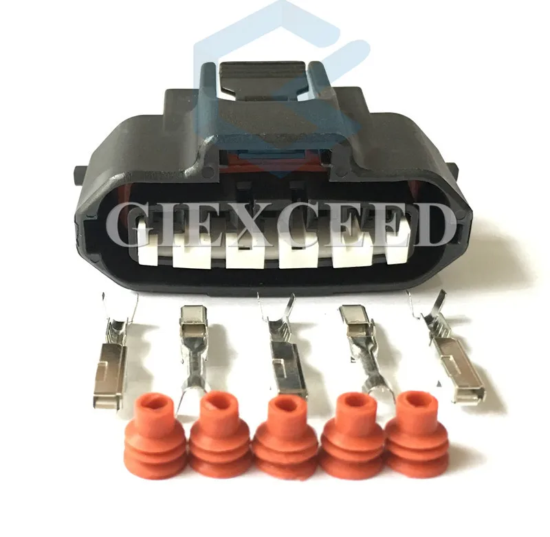 

2 набора, 5-контактный разъем двигателя, гнездовой провод, жгут проводов, разъем в сборе переменного тока для зажигания, расходомер воздуха 90980-11317 для Toyota Jaguar