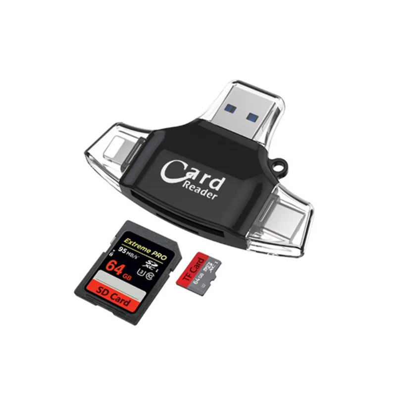 4 In 1 TYPE C USB Micro SD TF Card Reader Adapter For iPhone Ipad Andrid OTG Phones Computer | Компьютеры и офис