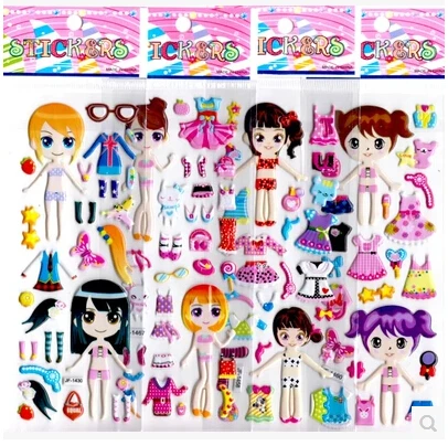 20 шт. 3D наклейки из пены для девочек|stickers girl|kids gift stickersgirl dress sticker |