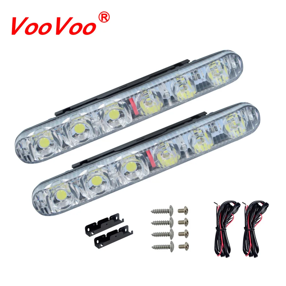 VooVoo LED Daytime Running Light Waterproof Universal DRL Kit Led Auto Driving Work External Fog Lamp 6000K 12V 6 Leds | Автомобили и