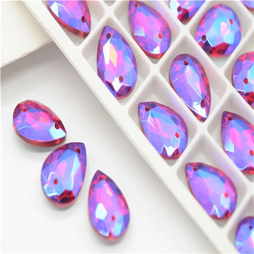 Tear Drop стразы AB Стразы цвета капелька шитье Кристалл diy аксессуары для одежды - Цвет: red AB