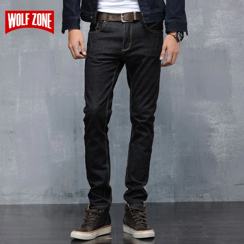 

Top Fashion Slim Fit Jeans Men Mid Pencil Pants Cotton Full Length Robin Famous Brand Mens Clothing Enzyme Wash Denim Trousers