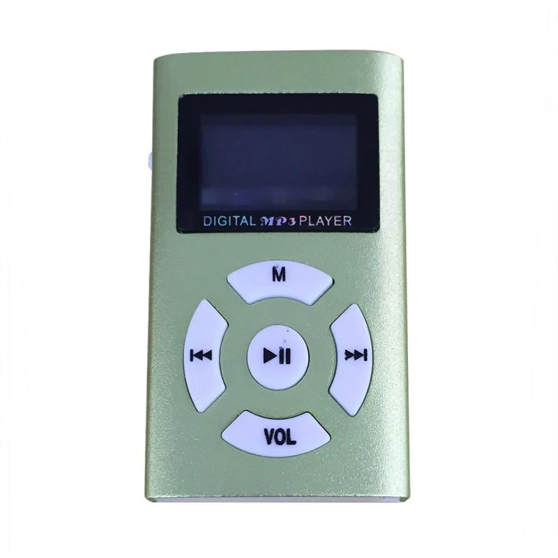 Зеленый Мини ЖК-экран MP3 плеер Поддержка Micro SD TF карта алюминиевый корпус Спорт Walkman - Цвет: Зеленый
