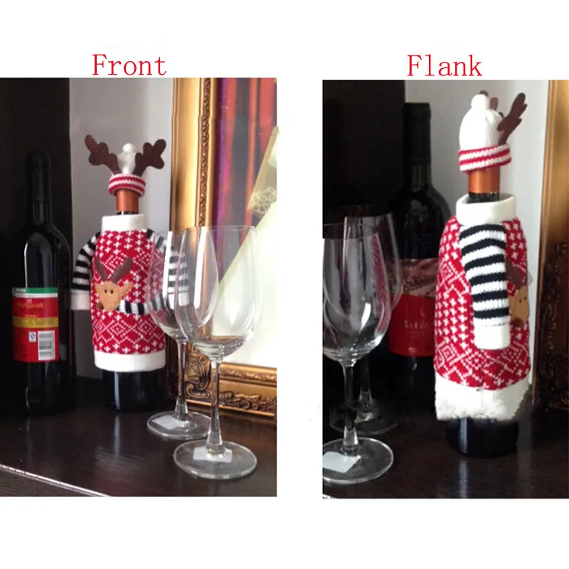 Рождественские украшения Поставки крышка для бутылки с красным вином шерсть