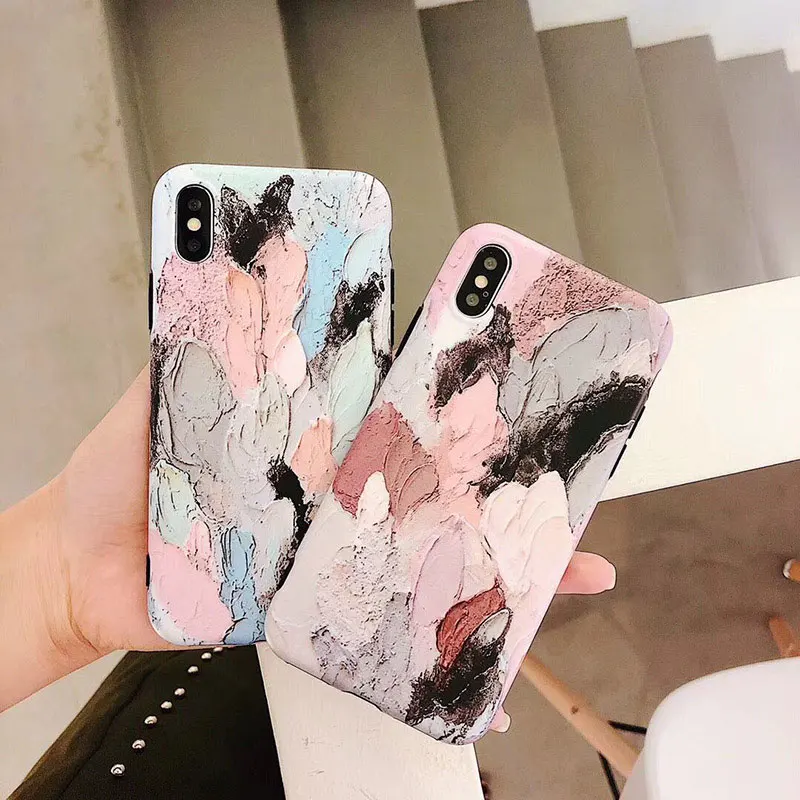 Boucho Colorful Art Graffiti Painting Phone Case For iphone X XS MAX XR 8plus 6plus Cases 6 6s 7 8 Plus Back Cover |