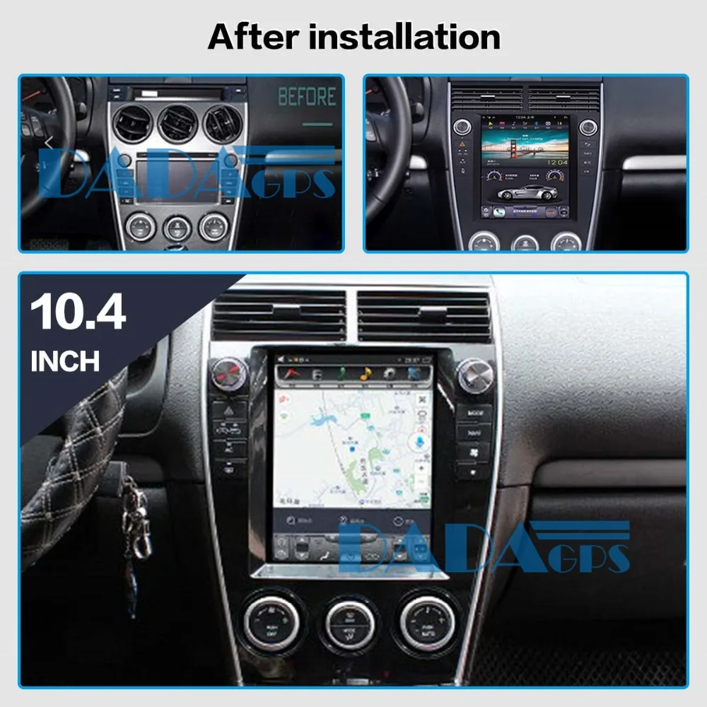 Автомобильный радиоприемник в стиле Tesla Android 6 0 с GPS навигацией для Mazda 2002 2015