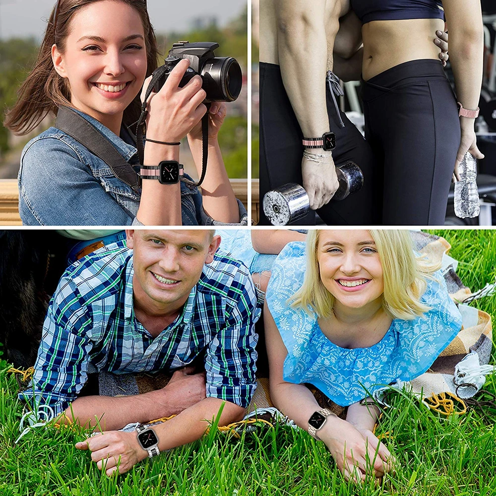 Ремешок для часов Toyouths из нержавеющей стали Fitbit Versa ультратонкий легкий сменный