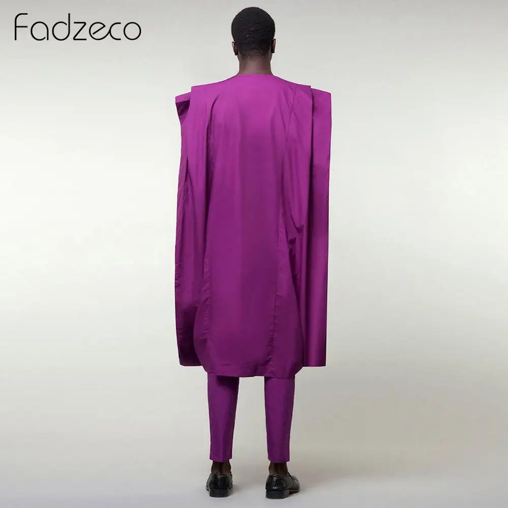 Африканские костюмы Fadzeco Agbada для мужчин топ Дашики рубашка брюки деловой