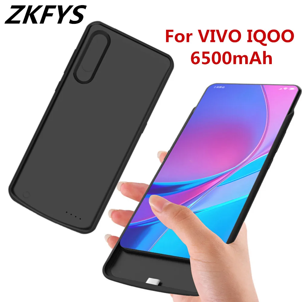 Тонкий чехол ZKFYS для зарядки аккумуляторов VIVO IQOO внешнего аккумулятора 6500 мАч