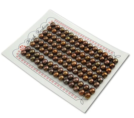 

Half Drilled Cultured Freshwater Pearl Beads,european style, Round, natural, half-drilled, coffee color, 6.5-7mm 56Pairs/Lot