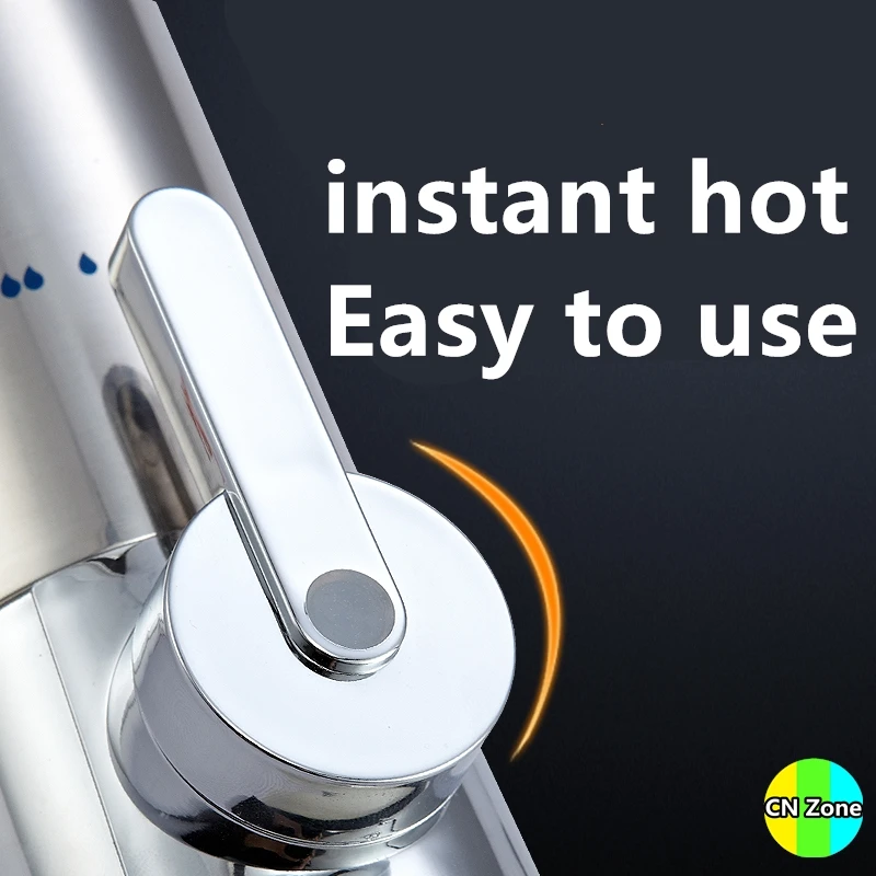instant hot water tap electric Free shipping fast faucet heater tankless heating type 5kw kitchen cold dual-use stainless steel | Бытовая