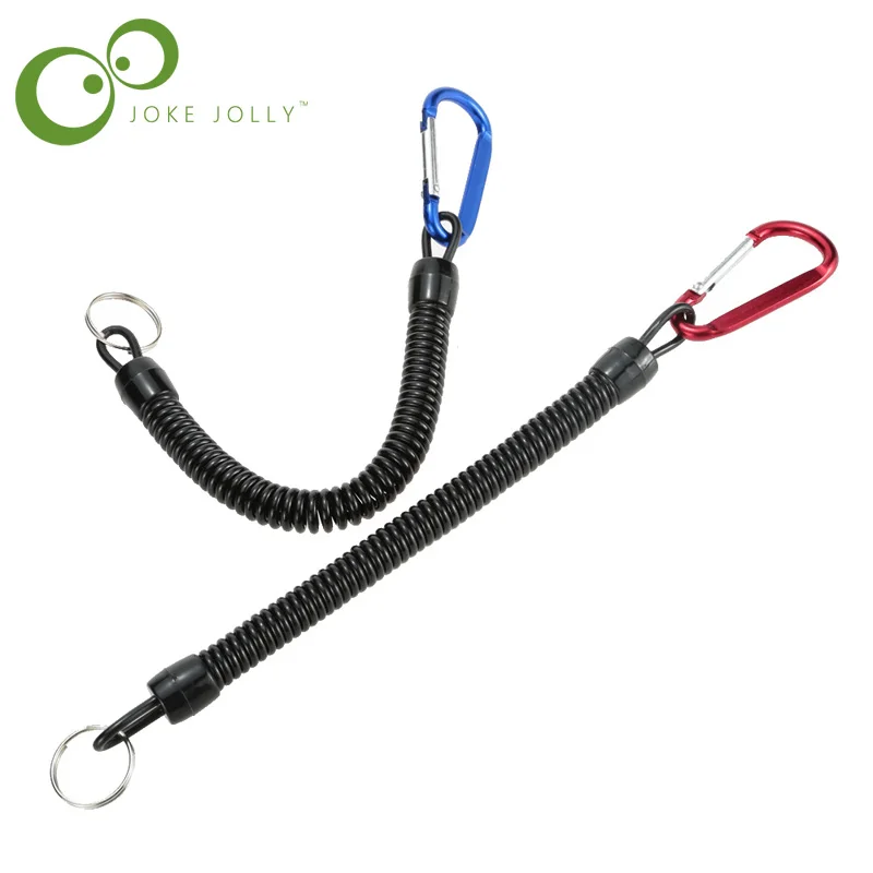 2Pcs Fishing Lanyards Boating Ropes 1.4m Coiled Fish Missed Rope Pole Rod Protector Elastic Line Tackle Tool | Спорт и развлечения