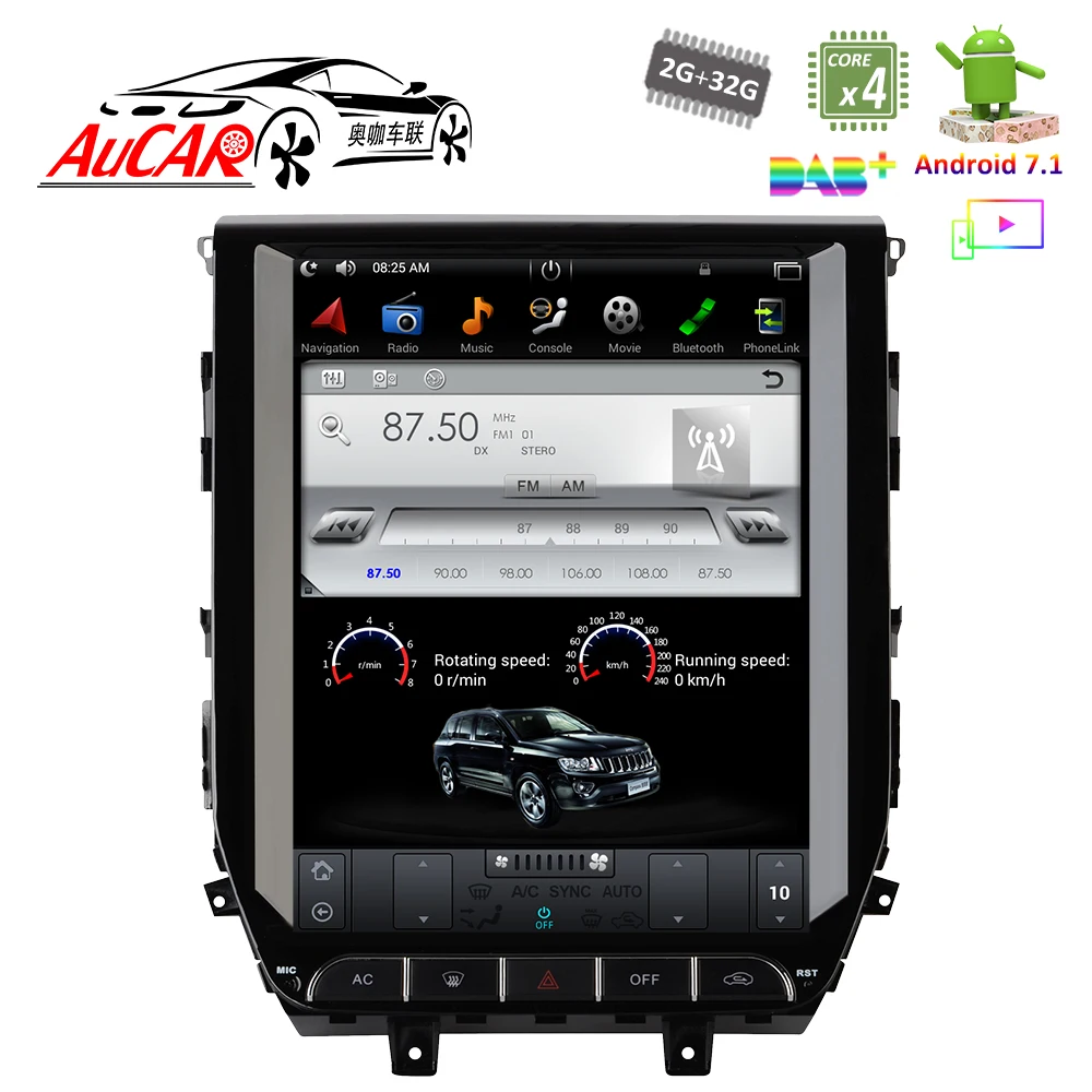 

Android 7.1 12.1" Tesla Style for Toyota Land Cruiser 200 2016 2017 DVD Player Bluetooth Radio WIFI 4G Vertical Stereo IPS