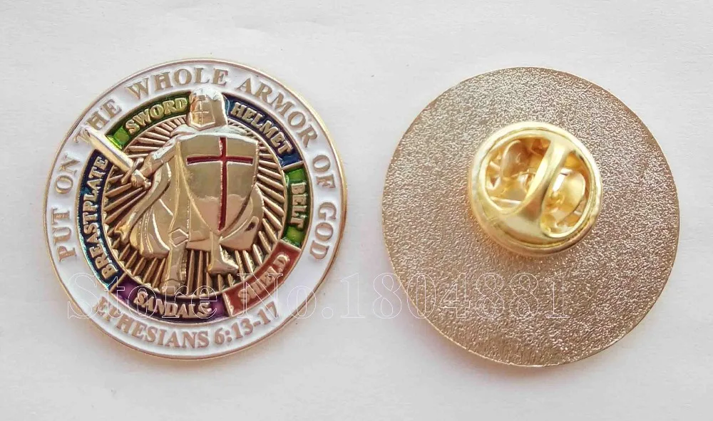 Pin код знак 100 шт. Золото Тон Надеть Всеоружие Божие 1 &quotЗначки Нагрудные|badge ribbons|pin