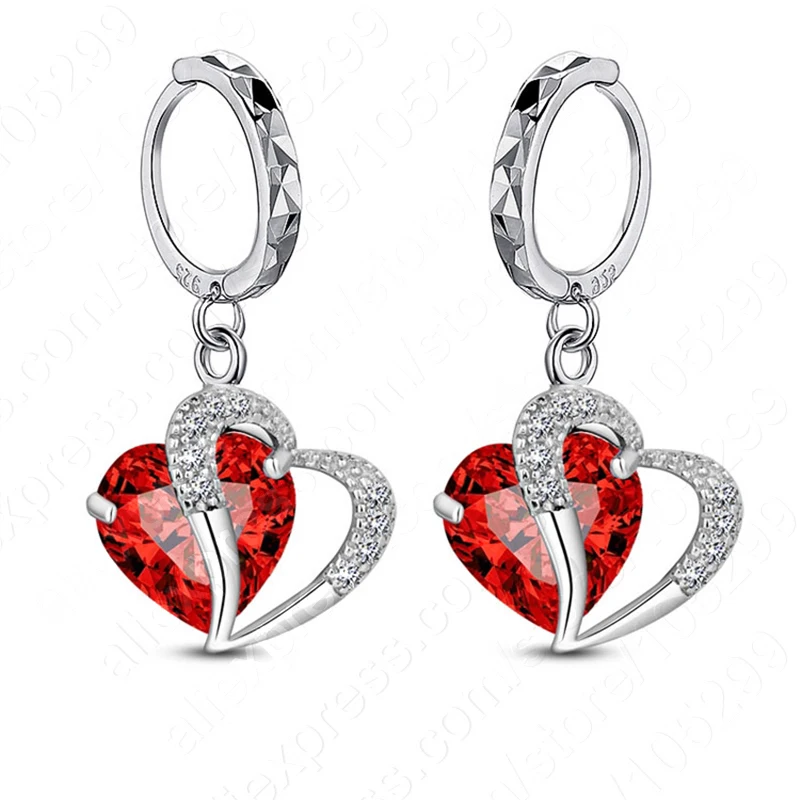 Женские серьги с кристаллами в форме сердца ювелирные изделия из стерлингового