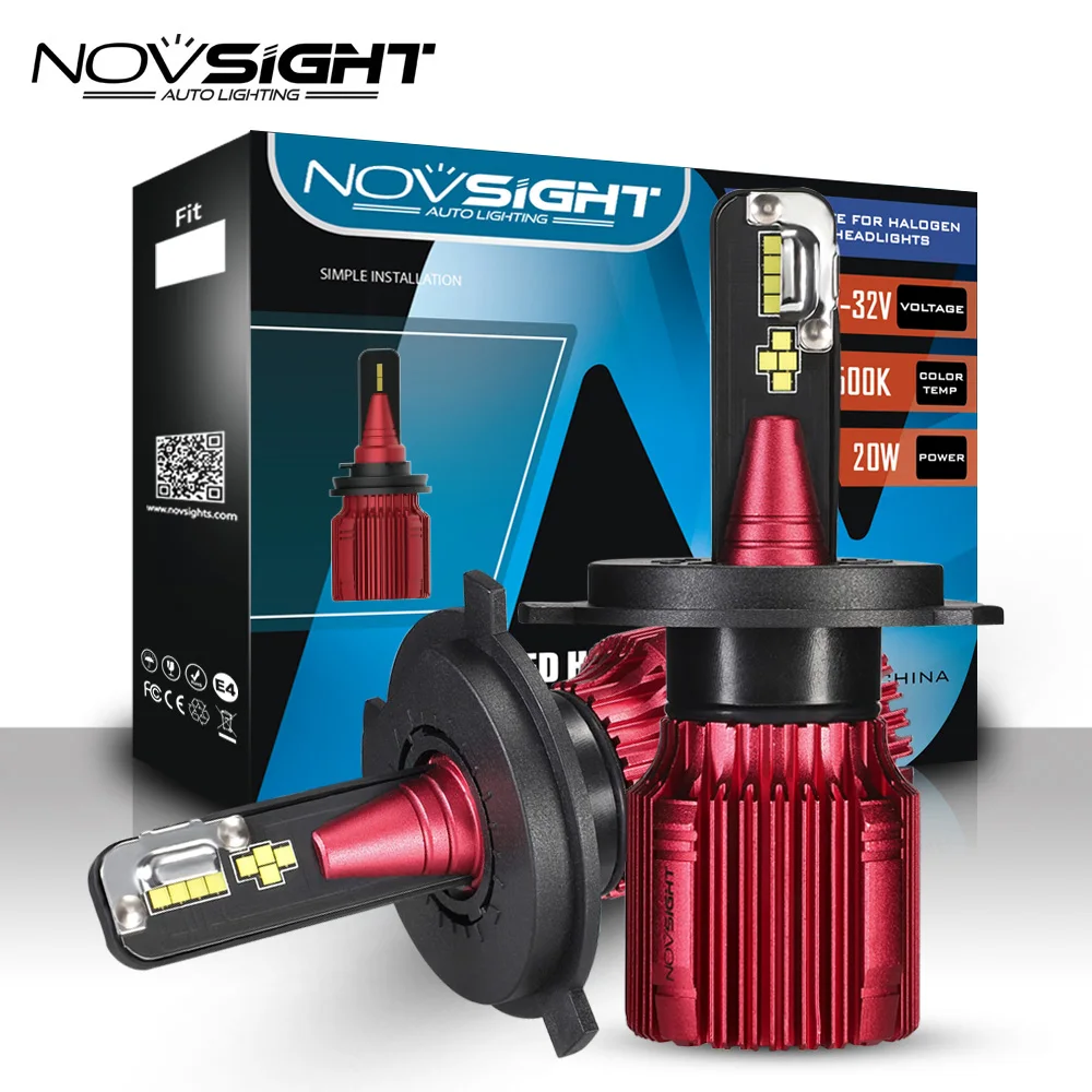 NOVSIGHT Автомобильные фары H4 Hi/короче спереди и длиннее сзади) луч светодиодный H7 H8 H9 H11 H13 9005 9006 9007 40 Вт 12000lm 6500 к авто фары лампы