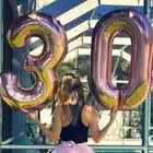 2 шт. цвета: золотистый, серебристый розовый и голубой номер Фольга воздушные шары цифры рисунок воздушный шар с гелием, 18, 20, 25 30 50th на день рождения шарики Свадебная вечеринка Декор