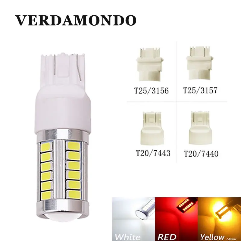 1 шт. T20 T25 7440 7443 3156 33 SMD 3157 5730 Светодиодная автомобильная лампа указателя поворота