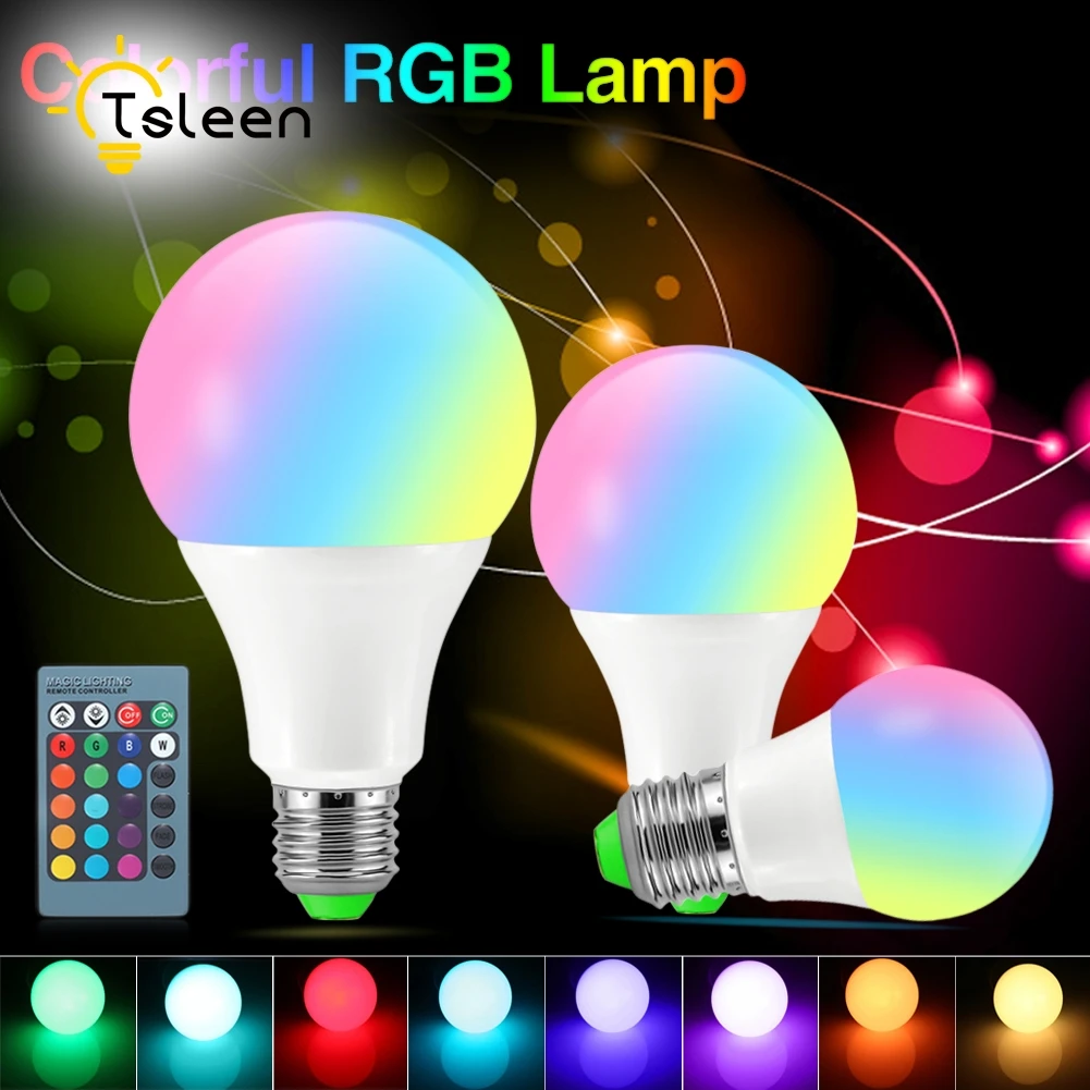 Недорогая светодиодная RGB лампа E27 3 Вт 5 10 220 В светодиодный светильник ПА 16 цветов